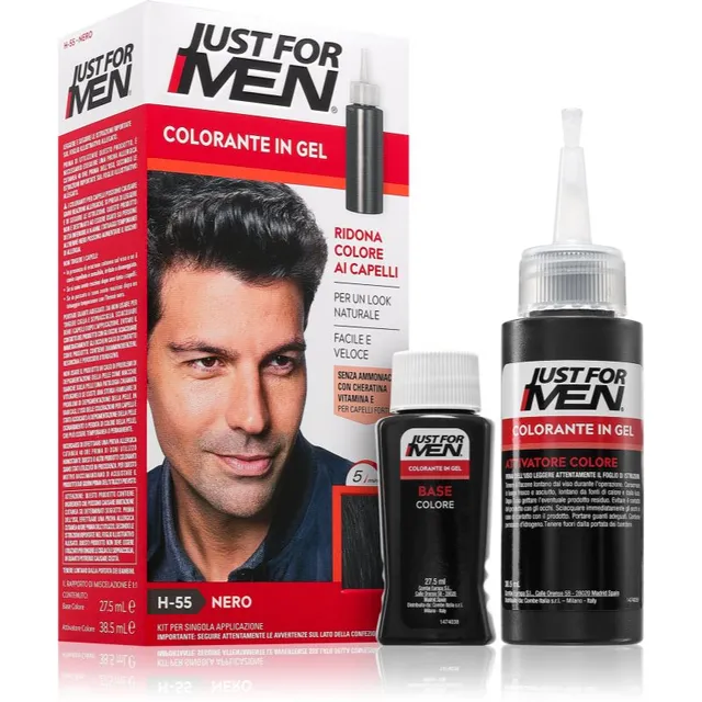 Just for Men Color Kit Tooniv juuksevärv meestele varjund H-55 Real Black 1 tk