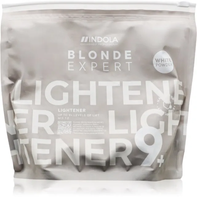 Indola Blond Expert Lightener 9+ Helendav puuder värvitud või triibutatud juustele White 450 g