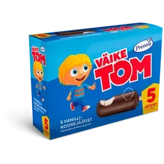Väike Tom Vanilli-Koorejäätis glasuuris 5tk x 60g/90 ml