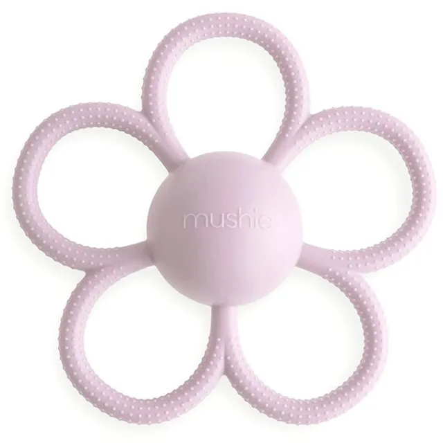 Mushie Rattle Teether Toy närimismänguasi kõristiga Soft Lilac 1 tk