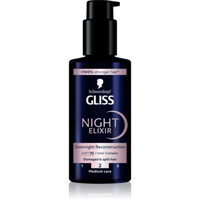 Schwarzkopf Gliss Night Elixir Juustesse jäetav eliksiir lõhenenud juukseotstele 100 ml