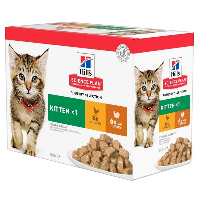 Hill's SP kassipoja einekotikeste multipakk, kana/kalkun, 12x85 g
