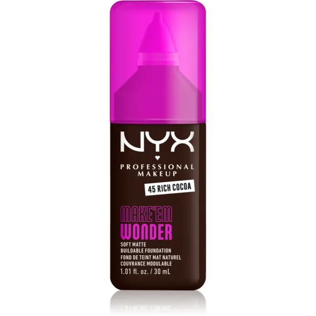 NYX Professional Makeup Make ‘Em Wonder Kerge matistav jumestuskreem varjund 45 Rich Cocoa 30 ml