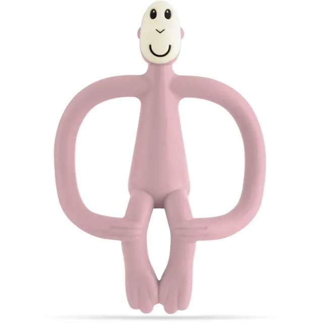 Matchstick Monkey Teething Toy and Gel Applicator närimismänguasi kaks-ühes pintsliga Dusty Pink 1 tk