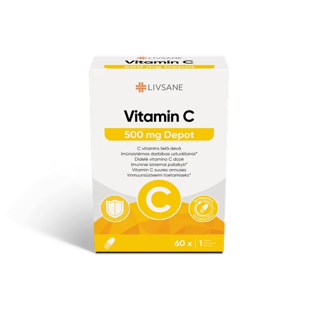 LIVSANE VITAMIIN C PIKATOIMELINE KAPSEL 500MG N60