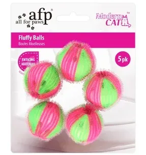 Pallid kassile kohevast materjalist, 5 tk, Fluffy Balls (AFP - Modern Cat)