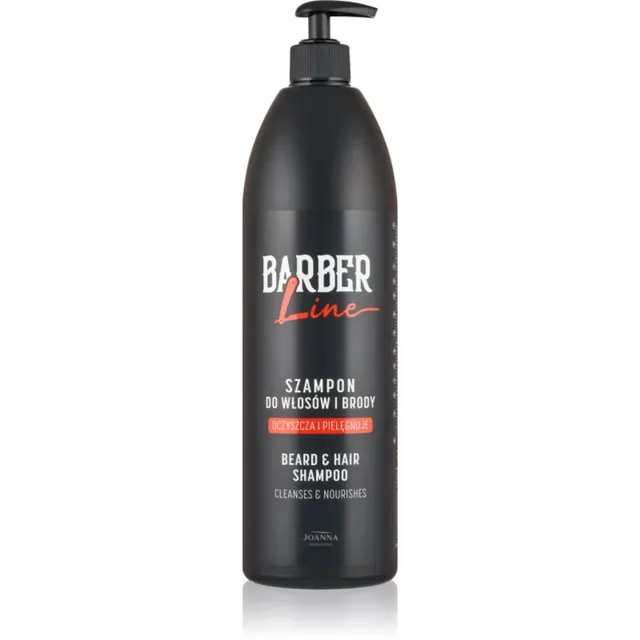 Joanna Barber Line Beard and Hair Shampoo Habeme ja juuste šampoon meestele 1000 ml