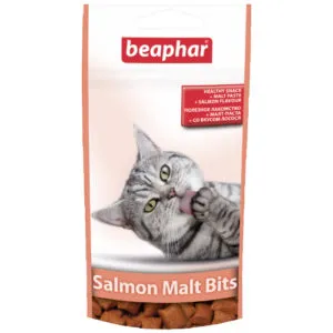 Beaphar Salmon Bits lõhemaitseline karvapallide vastane maius 35g
