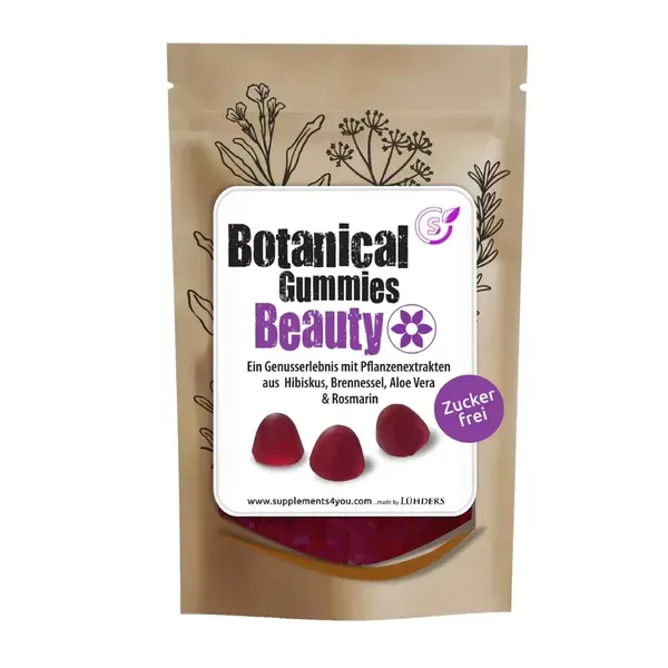 Vegan kummikommid BEAUTY BOTANICAL GUMMIES, magusainega