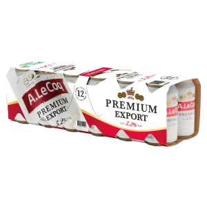 Õlu Premium Export 12-kohver, A. LE COQ, 12 x 330 ml