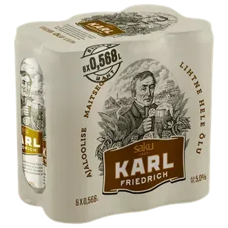 Hele õlu Karl Friedrich 6 -pakk, SAKU, 6 x 568 ml purk