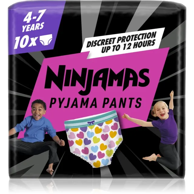 Pampers Ninjamas Pyjama Pants püksmähkmed 17-30 kg Hearts 10 tk