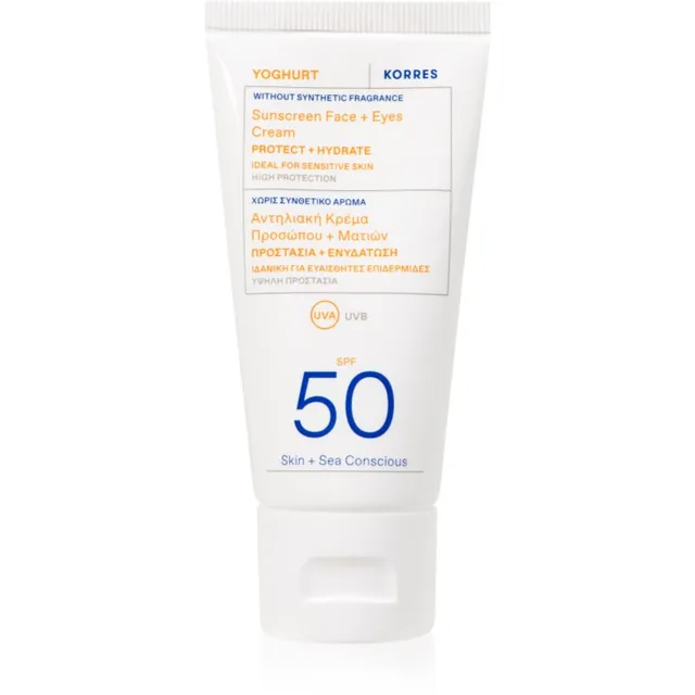 Korres Yoghurt Sunscreen Kaitsev kreem näole ja silmaümbruse piirkonnale SPF 50 50 ml
