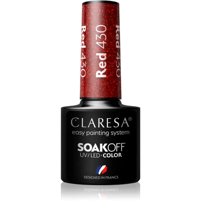 Claresa SoakOff UV/LED Color Rainbow Explosion Geelküünelakk varjund Red 430 5 g