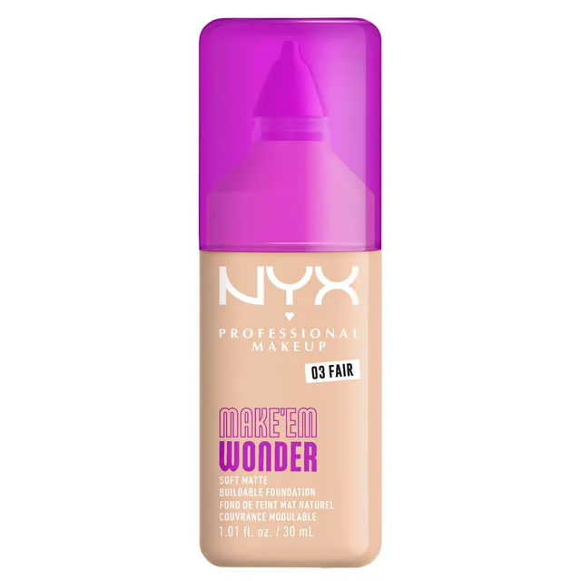 NYX Make Em Wonder Soft Matte Buildable Foundation No.03 Fair 30ml