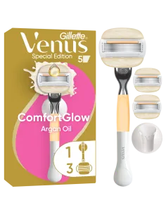 Gillette Venus Argan Oil raseerija + 3 vahetustera + seinahoidik