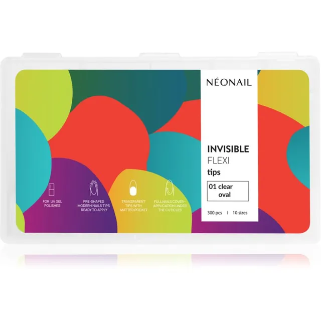 NEONAIL Flexi Tips Invisible Kunstküüned tüüp 01 Clear Oval 300 tk