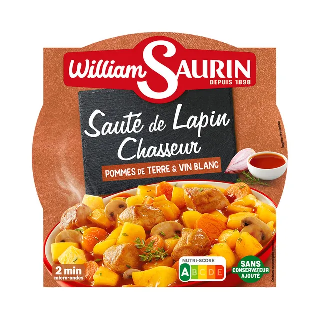Küülik valges veinis kartulite ja puravikega, WILLIAM SAURIN, 300 g