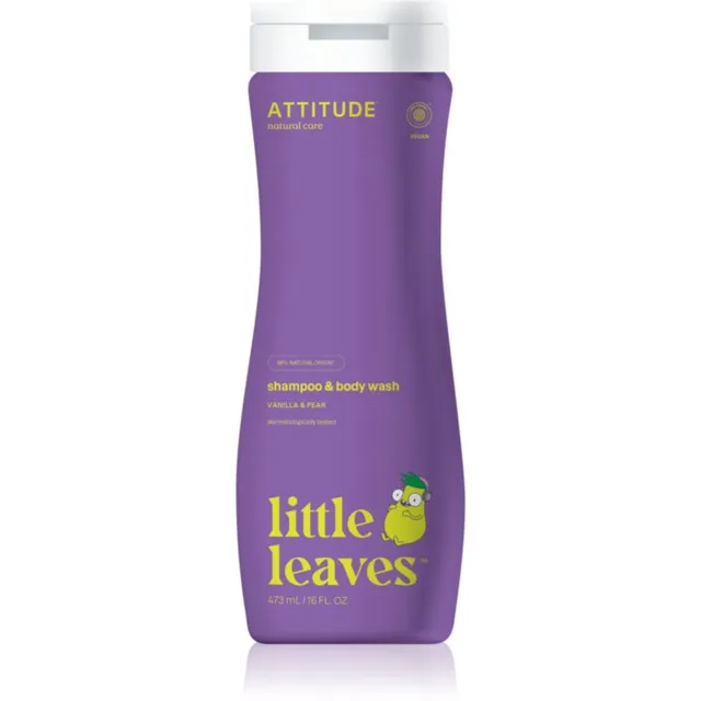Attitude Little Leaves Vanilla & Pear Beebi pesugeel ja šampoon vanilli- ja pirnilõhnaga 473 ml