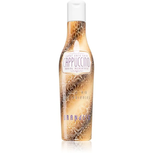 Oranjito Super Dark Skin Cappuccino Solaariumi paikesekaitsekreem orgaaniliste koostisainetega ja päevituse kiirendi 200 ml
