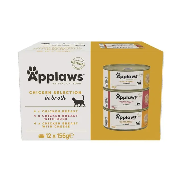 Applaws kassikonservide multipakk, kana kastmes, 12 x 156 g