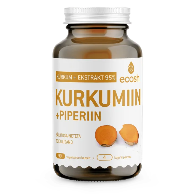ECOSH LIFE KURKUMIIN JA PIPERIIN KAPSLID N90