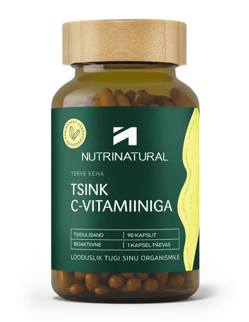 NUTRINATURAL TSINK C-VITAMIINIGA KAPSLID N90
