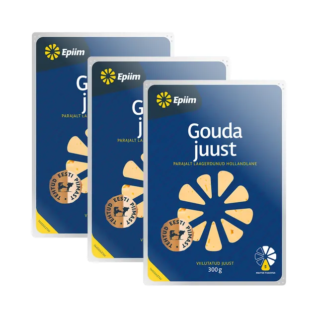 HULGI Gouda juust viilud laktoosivaba 3tk, EPIIM, 3 x 300g