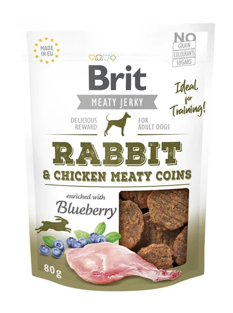 Brit Jerky Snack Meaty Coins koera maius jäneselihaga, 80 g