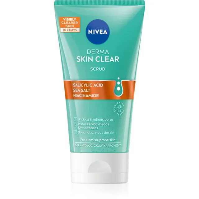 NIVEA Derma Skin Clear Kooriv näopuhastaja 150 ml