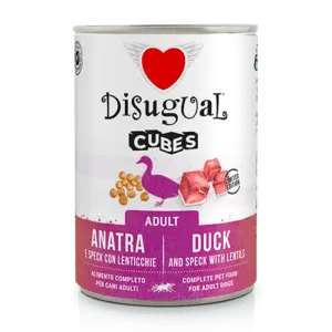 Disugual Cubes pardi, speck singi ja läätsedega koerakonserv 400g