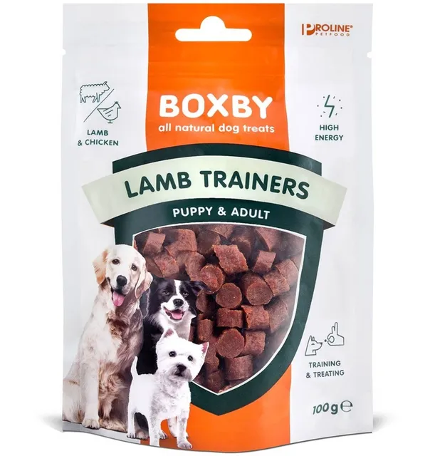 Naturaalne maius koerale Boxby Lamb Trainers, lamba- ja kanalihaga