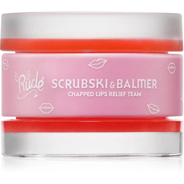 Rude Cosmetics Scrubski & Balmer Huulepalsam ja koorija varjund Juicy Peach 7.5 g