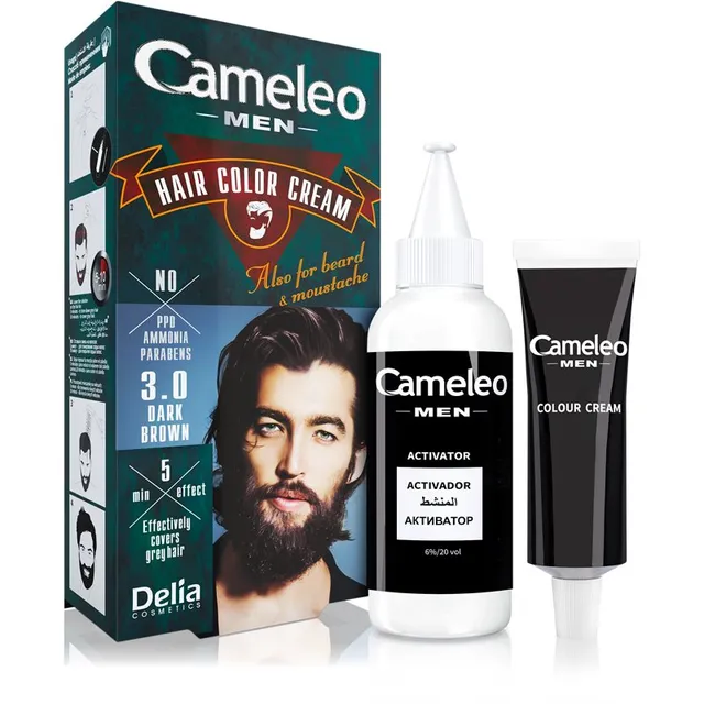 Delia Cosmetics Cameleo Men Juuksevärv varjund 3.0 Dark Brown 30 ml