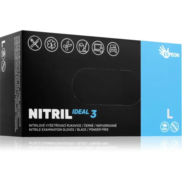 Espeon Nitril Ideal3 Examination Gloves Blue puudrita nitriilist protseduuri- ja kaitsekindad suurus L 100 tk