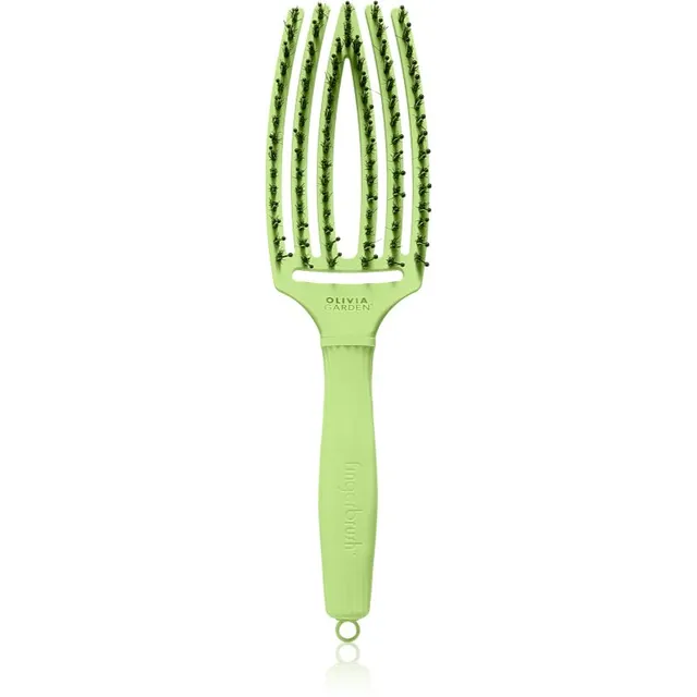 Olivia Garden Fingerbrush Boar & Nylon Juuksehari nailoni ja metssea harjastega Dolce Vita Green Pistacchio 1 tk