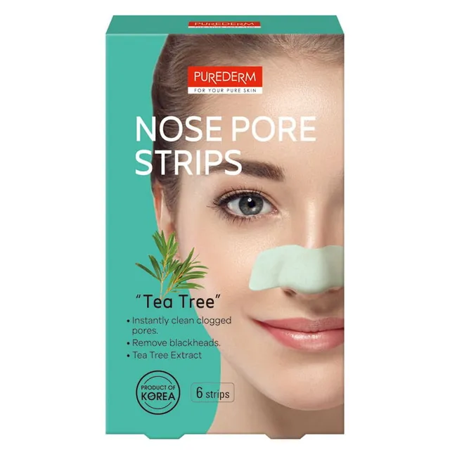 PUREDERM Nose Pore Tea Tree Strips 6pcs