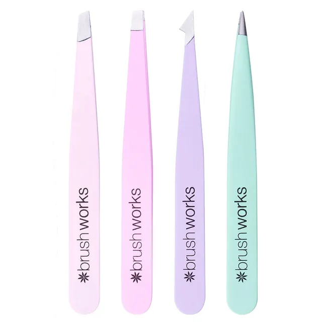 BRUSHWORKS The Complete Combination Tweezer Set Pastel
