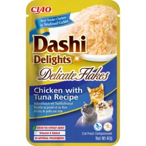 Inaba Dashi Delights Delicate Flakes kana ja tuunikalaga konserv kassile 40g