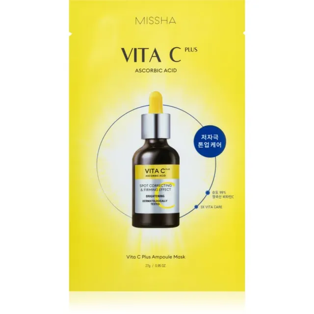 Missha Vita C Plus Kirgastav näo lehtmask C-vitamiiniga 27 g