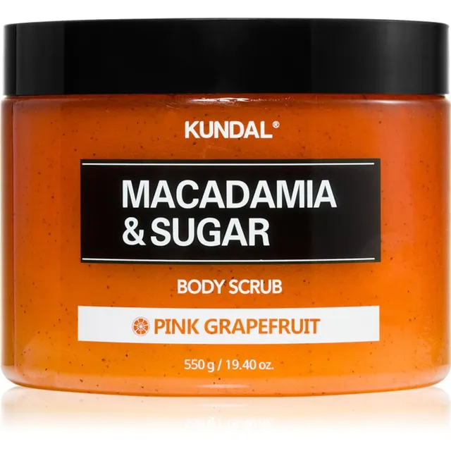 KUNDAL Macadamia & Sugar Body Scrub Pink Grapefruit Õrn kehakoorija rahustavate efektidega 550 g