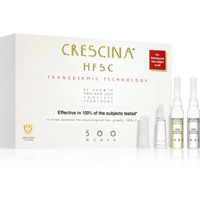 Crescina Transdermic 500 Re-Growth and Anti-Hair Loss Juuste kasvu turgutav hooldus juuste väljalangemise vastu naistele 20x3.5 ml