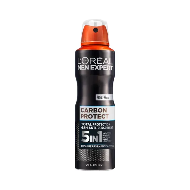 Deodorant Men Expert Carbon, L'OREAL PARIS, 150 ml
