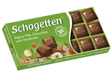 Piimašokol.sarapuupähkli SCHOGETTEN 100g