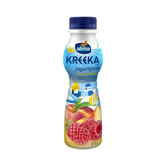 Jogurtijook kreeka vaarika-virsiku, ALMA, 275g