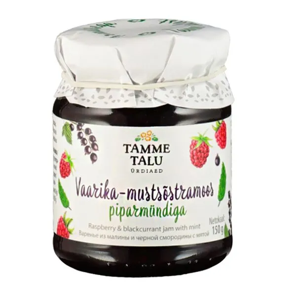 Vaarika-mustsõstramoos piparmündiga 150g Eesti