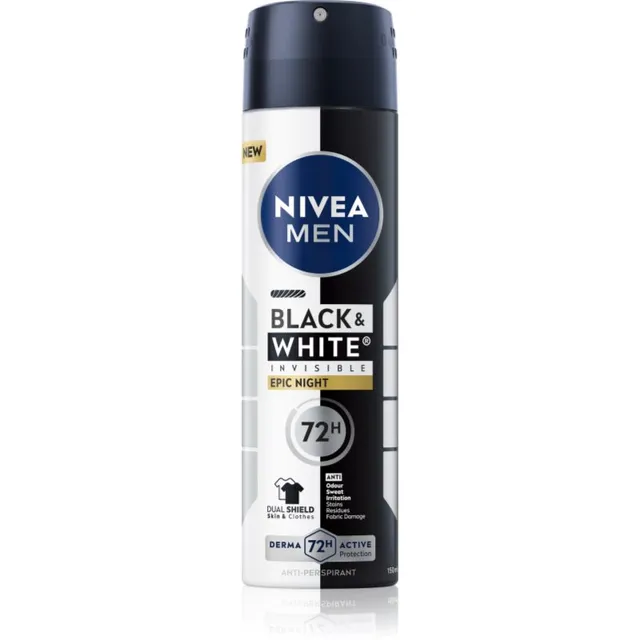 NIVEA MEN Black & White Epic Night Pihustatav antiprespirant meestele 150 ml