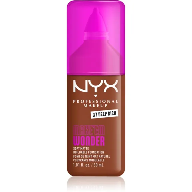 NYX Professional Makeup Make ‘Em Wonder Kerge matistav jumestuskreem varjund 37 Deep Rich 30 ml