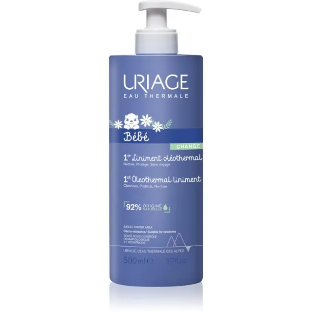 Uriage Bébé 1st Oleothermal Liniment Õrn puhastuskreem lapse mähkmepiirkonnale 500 ml