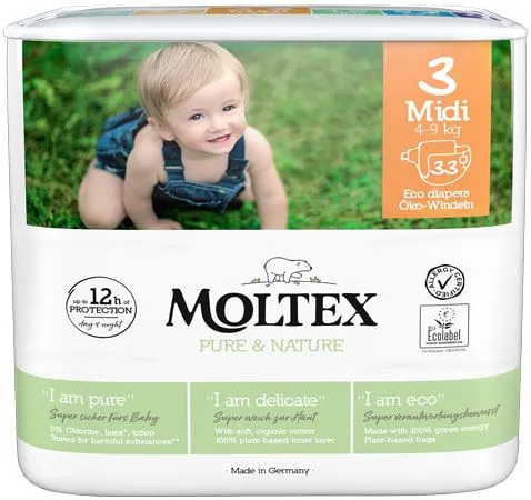 Mähkmed beebidele MIDI (4-9 kg), ökoloogilised